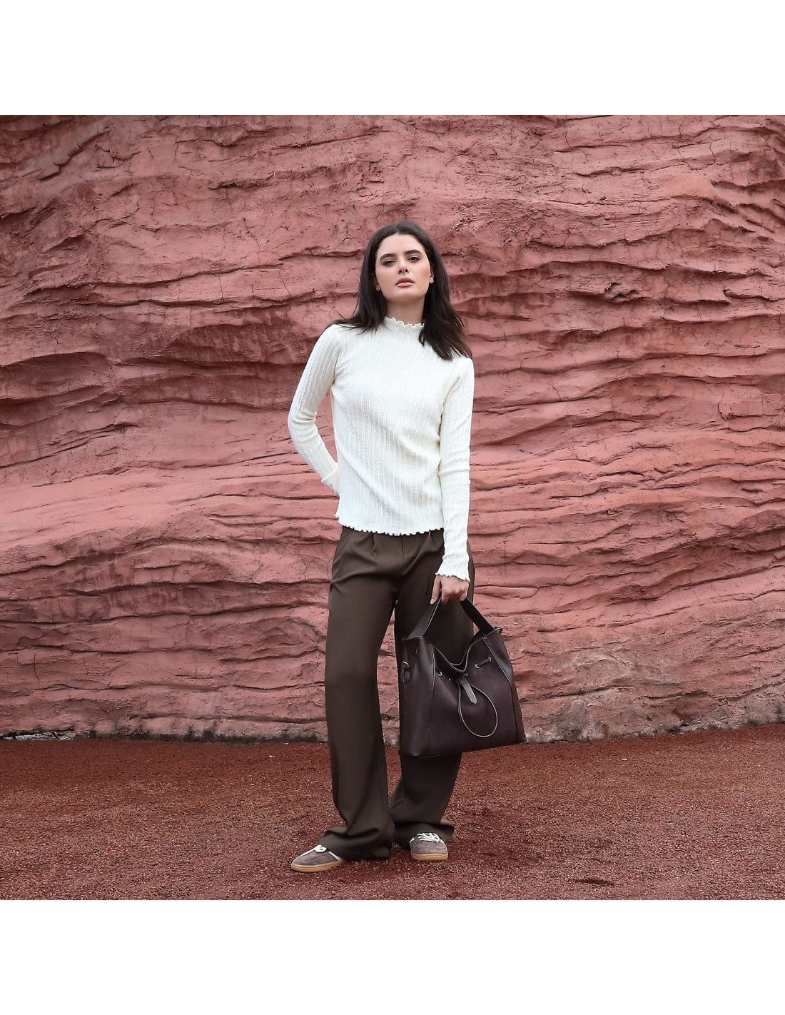 Sac porté main marron