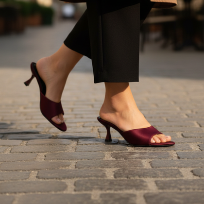 Velours Bordeaux – Escarpins chic