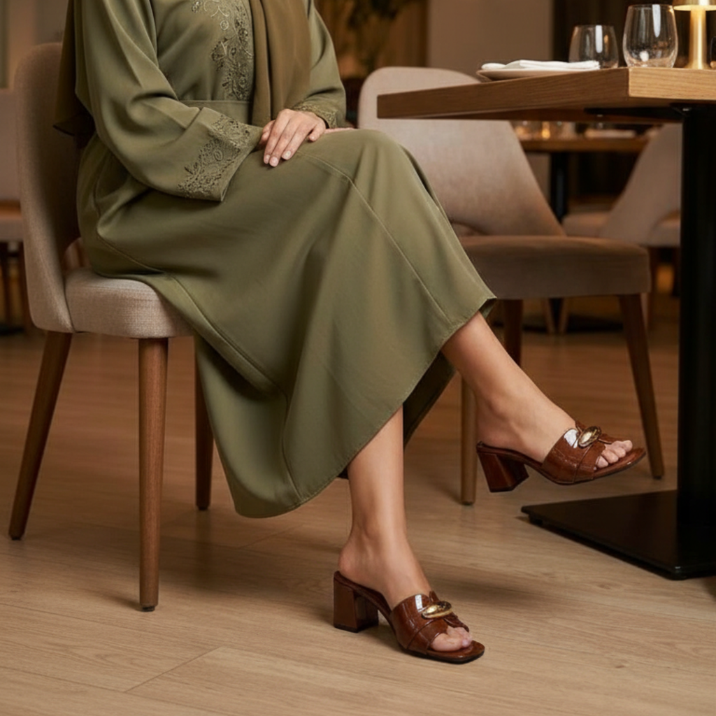 Golden Chic – Mules marron