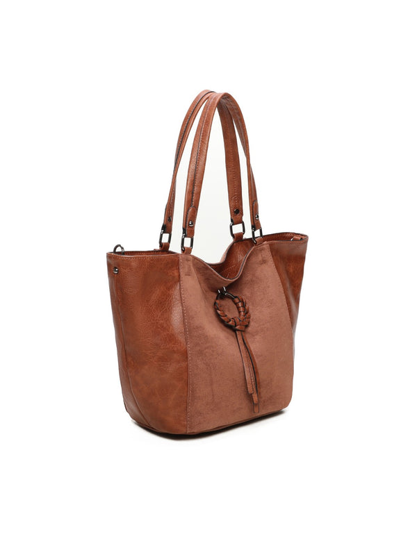 Cabas porté épaule camel