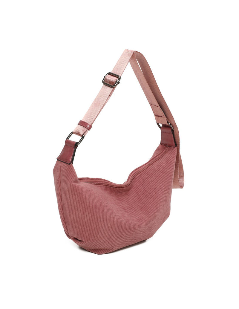 Sac bandoulière velour bois de rose