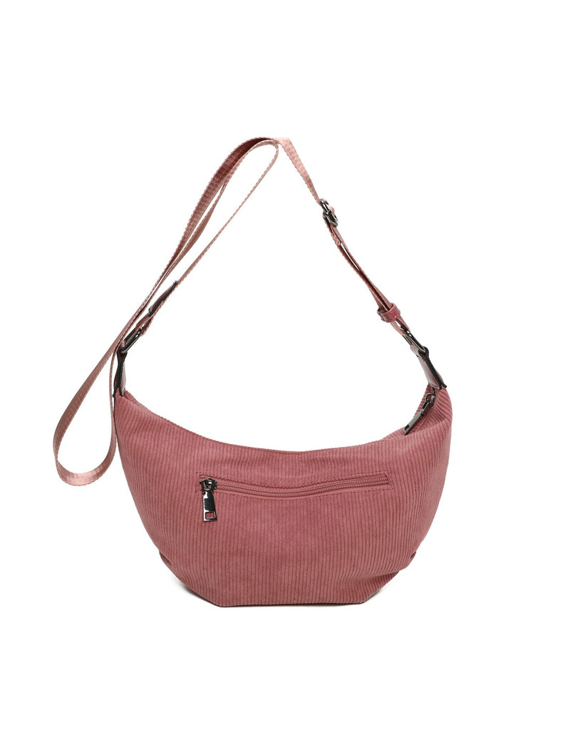 Sac bandoulière velour bois de rose