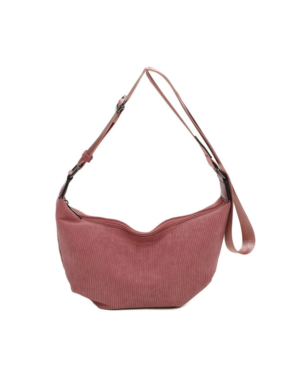 Sac bandoulière velour bois de rose