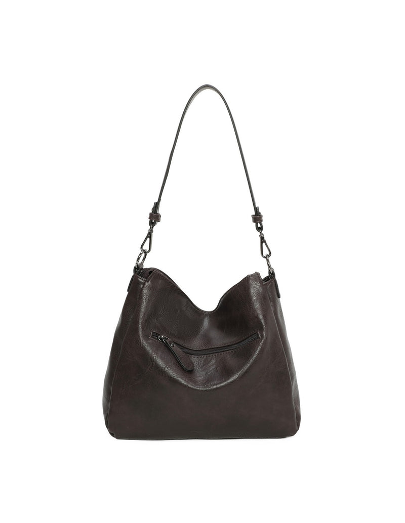 Sac porté épaule bimatière marron
