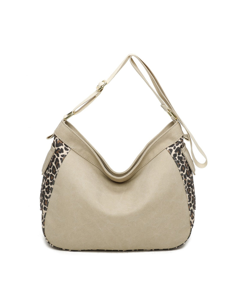 Sac bandoulière en toile taupe