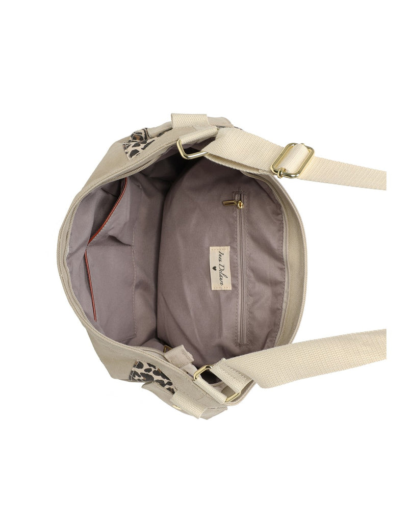 Sac bandoulière en toile taupe