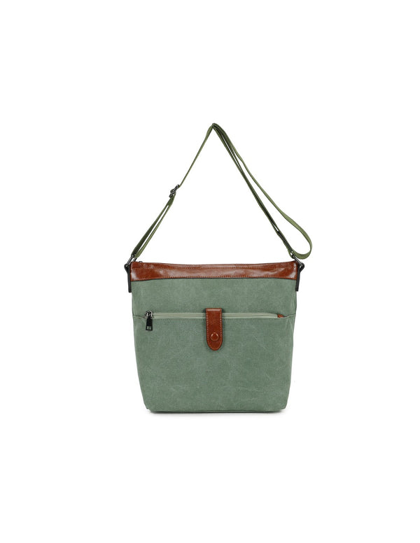 sac bandoulière bimatière vert