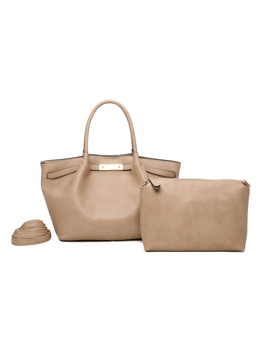 Sac porté main taupe