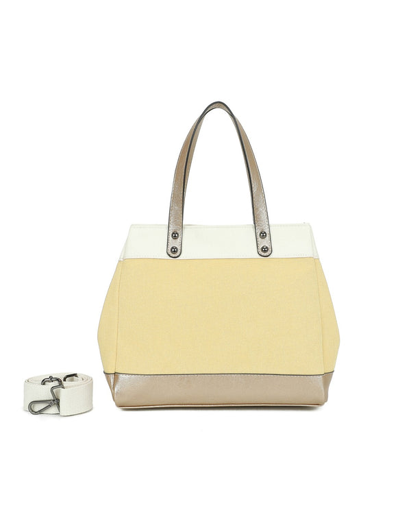 Sac cabas bimatière jaune