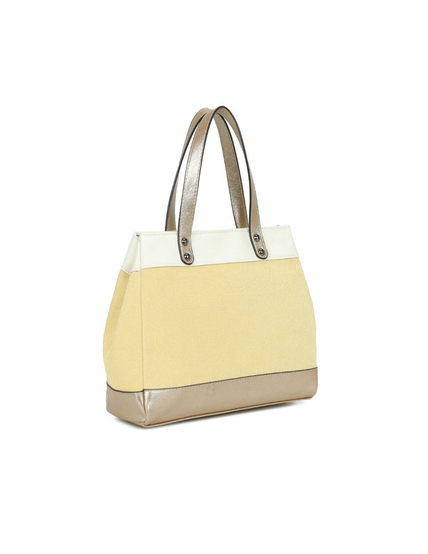 Sac cabas bimatière jaune
