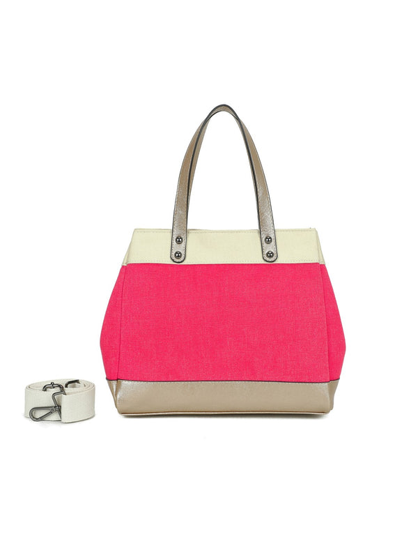 Sac cabas bimatière framboise