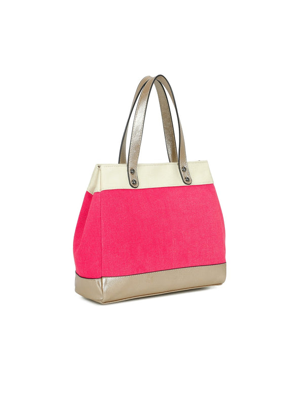 Sac cabas bimatière framboise