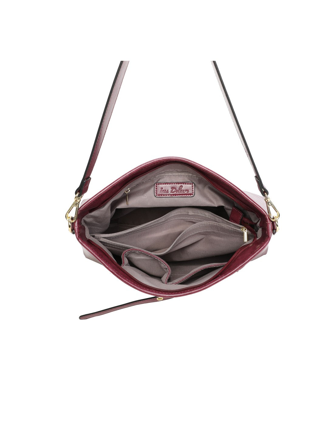 Cabas porté épaule lie de vin