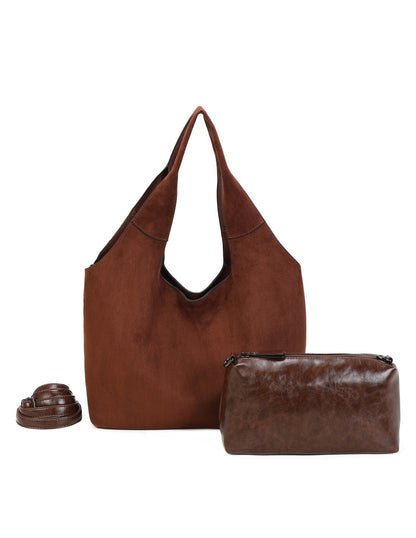 Cabas porté épaule 2 en 1  brun