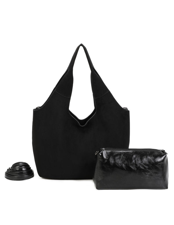 Cabas porté épaule 2 en 1  noir