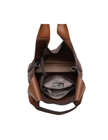 Cabas porté épaule 2 en 1  café