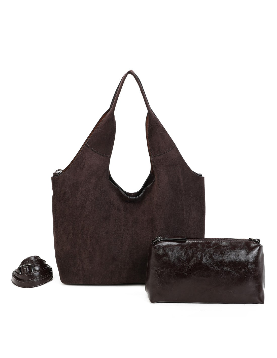 Cabas porté épaule 2 en 1  café