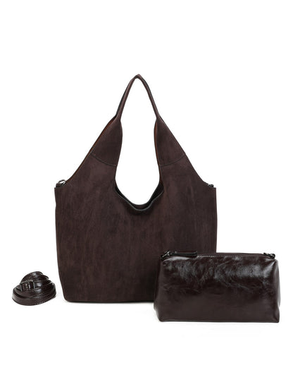 Cabas porté épaule 2 en 1  café