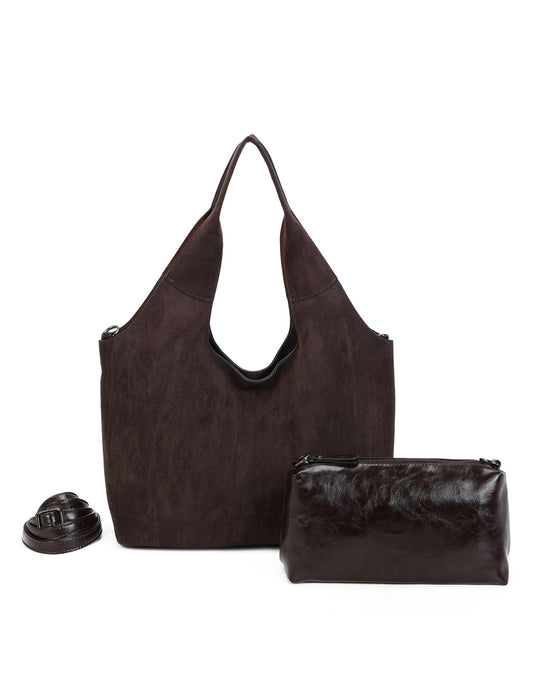 Cabas porté épaule 2 en 1  café