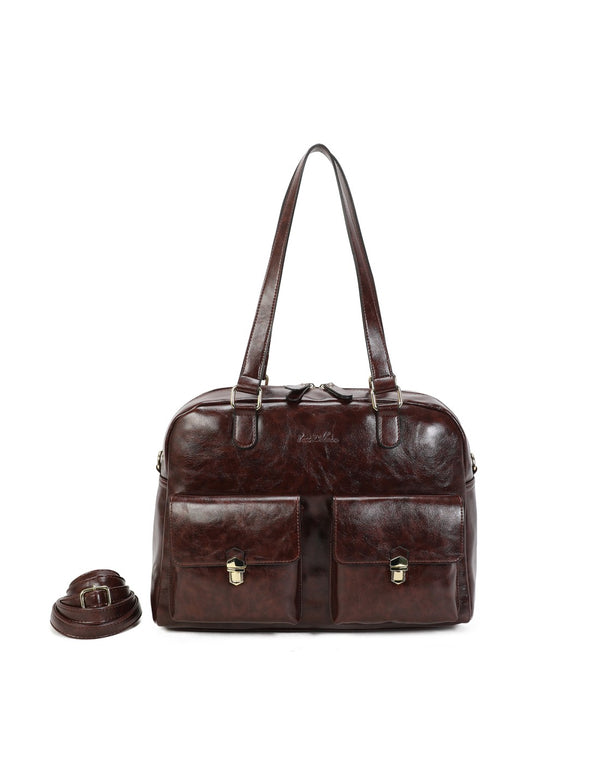 Cabas multipoches marron