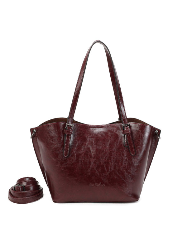 Cabas porté épaule bordeaux