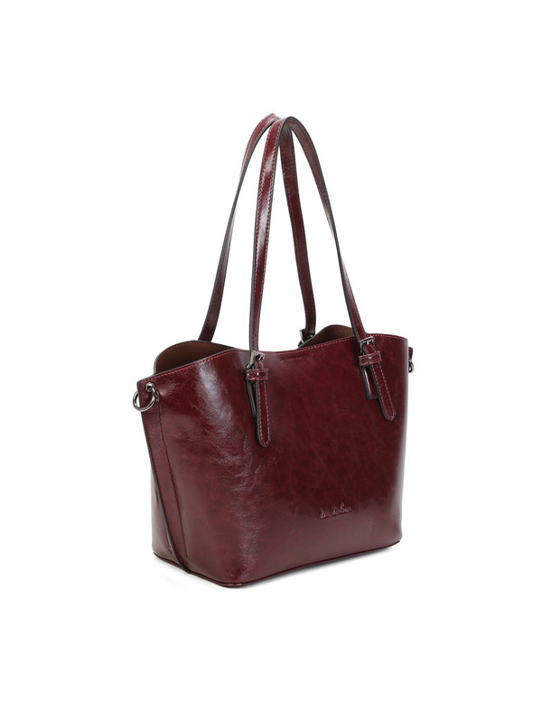 Cabas porté épaule bordeaux