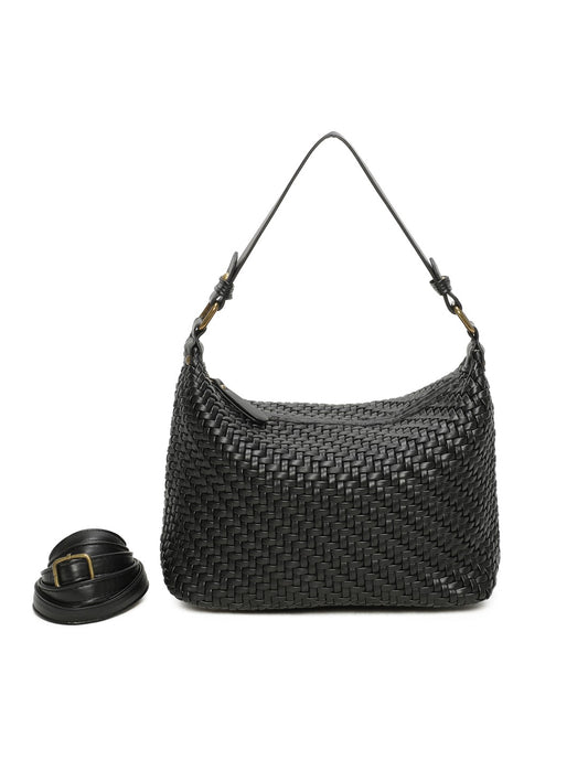 Sac à main tissé noir