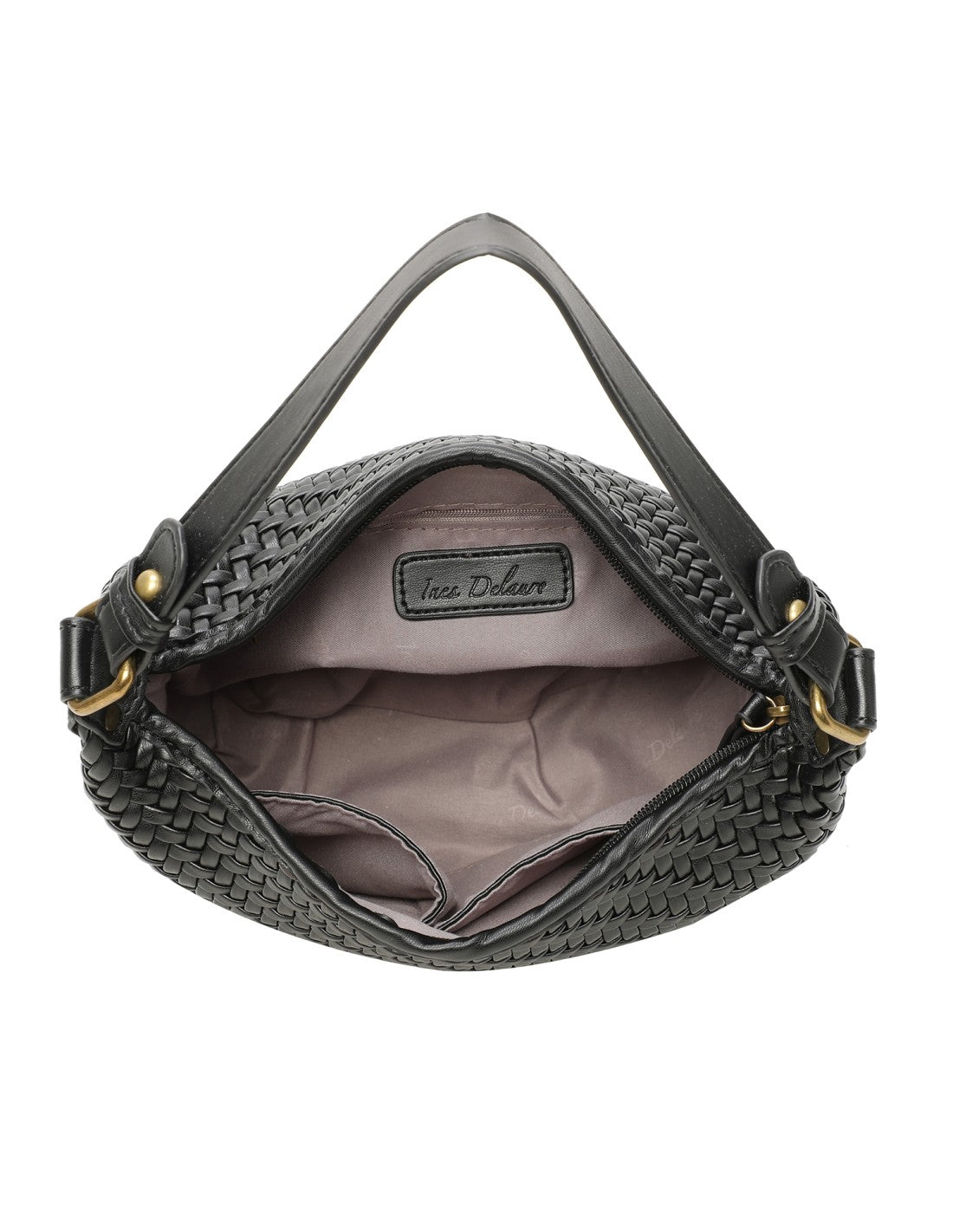 Sac à main tissé noir