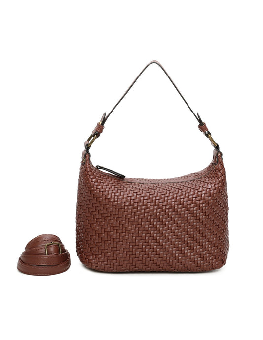 Sac à main tissé camel