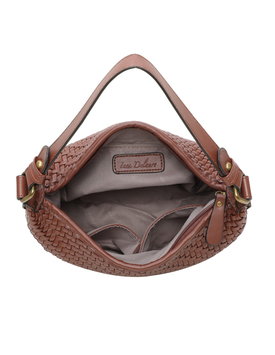 Sac à main tissé camel