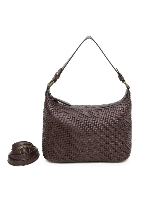 Sac à main tissé marron