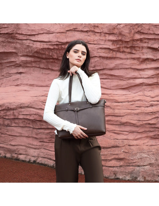 Cabas porté épaule marron