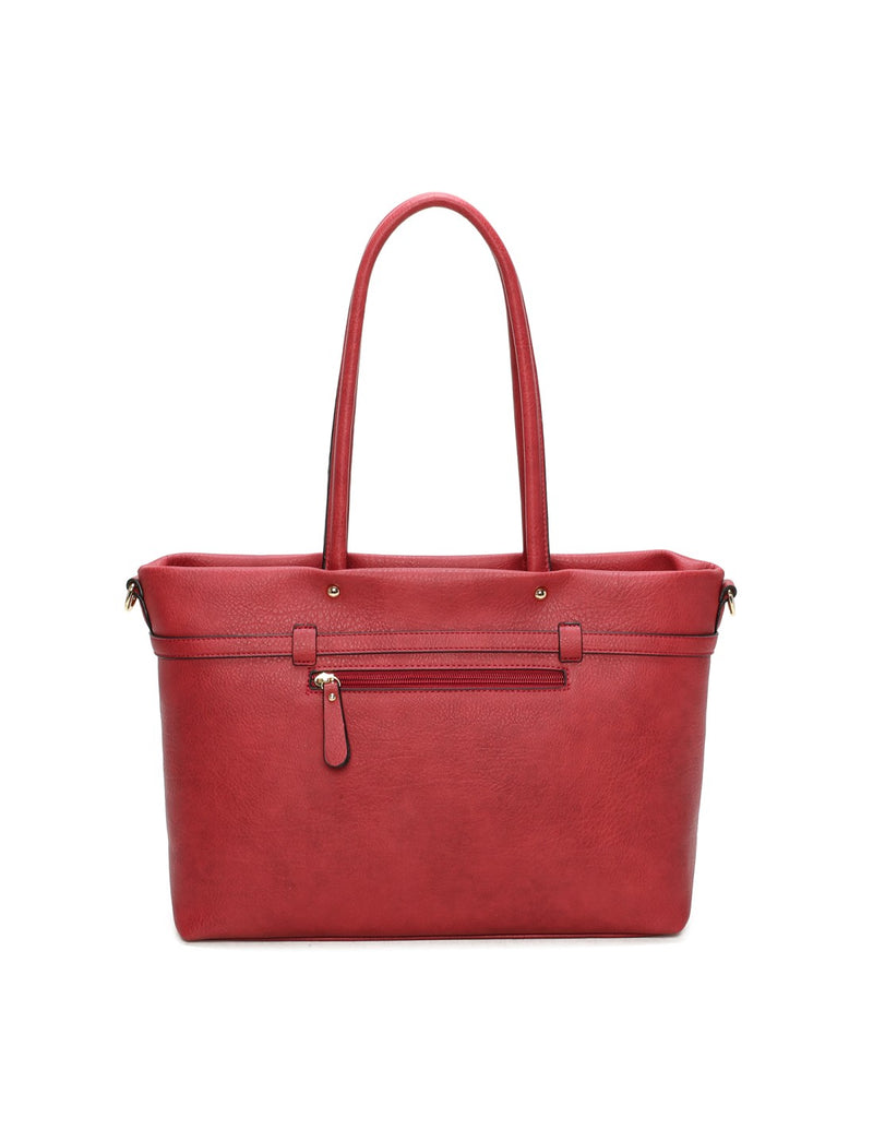 Cabas porté épaule rouge