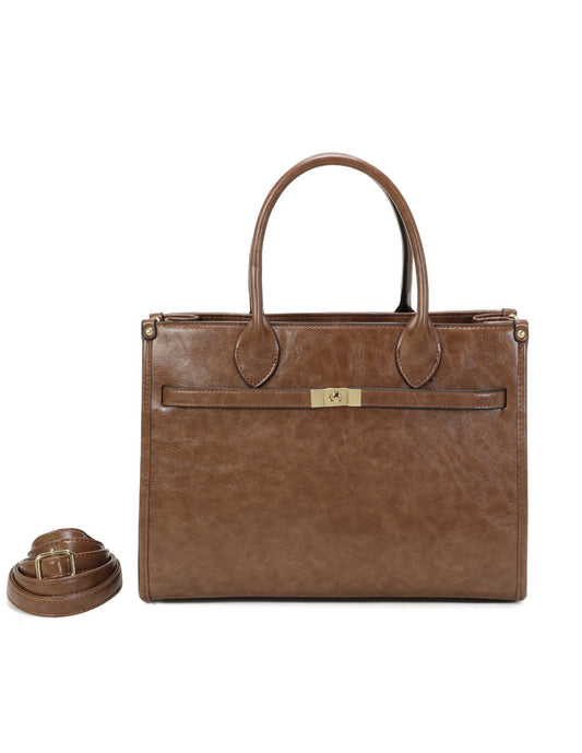 Cabas porté main cappuccino