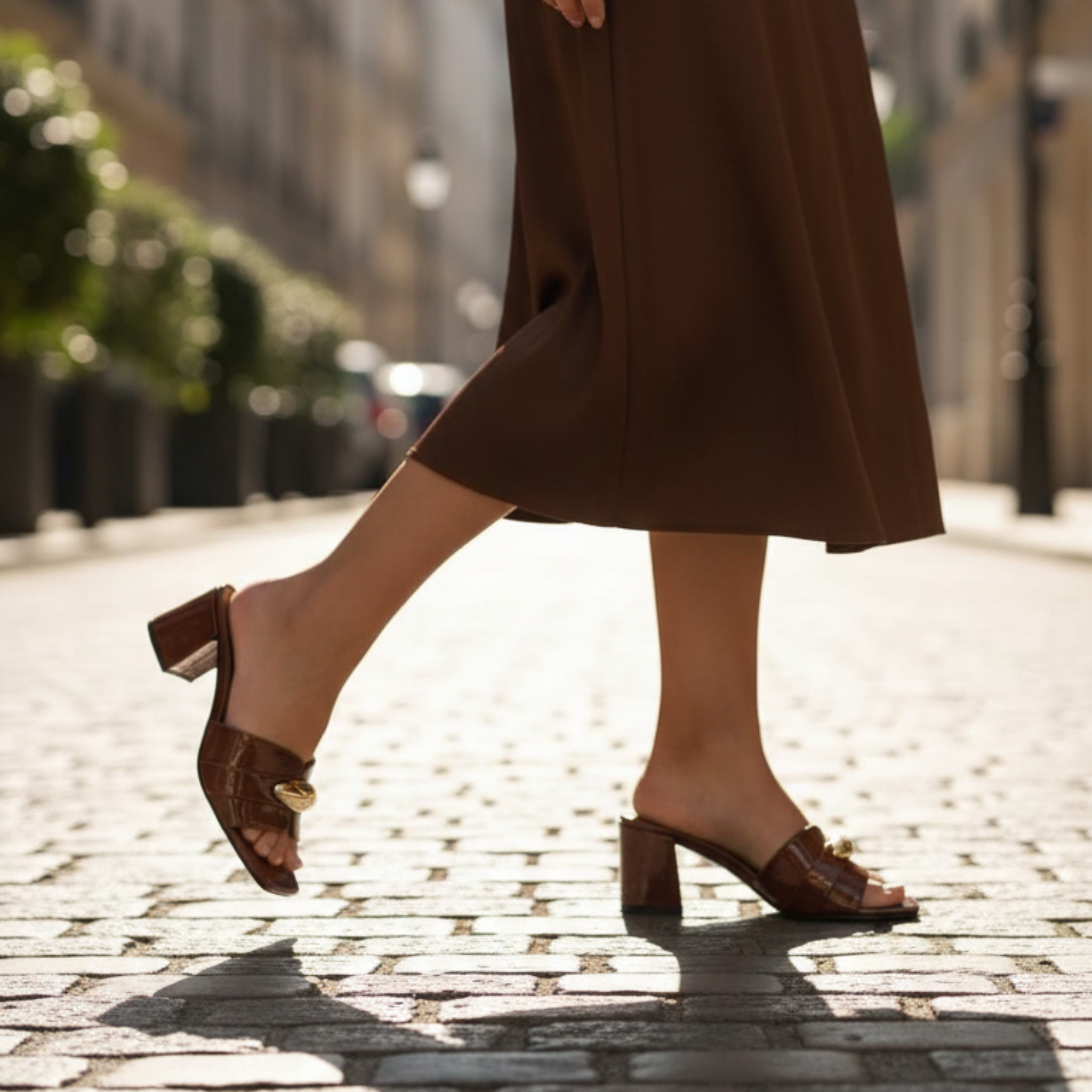 Golden Chic – Mules marron