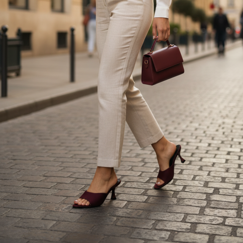 Velours Bordeaux – Escarpins chic