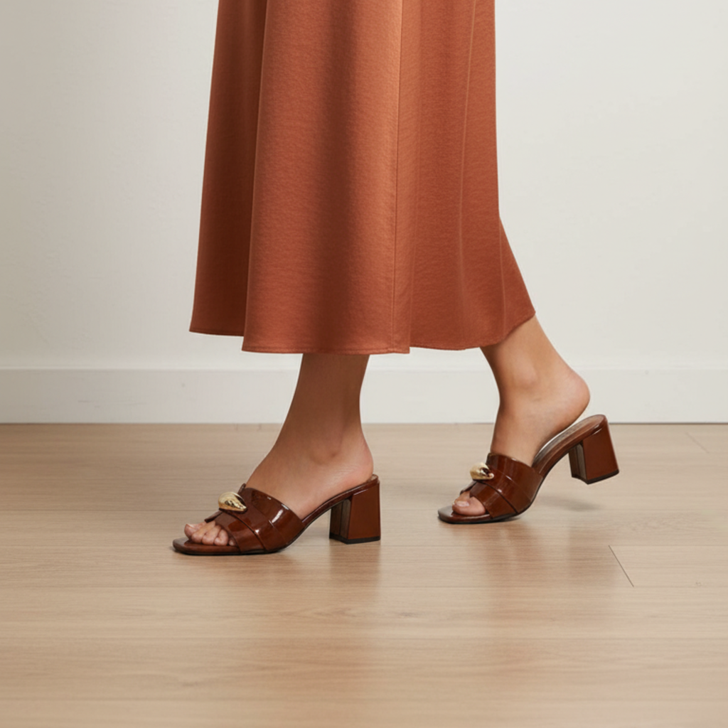 Golden Chic – Mules marron