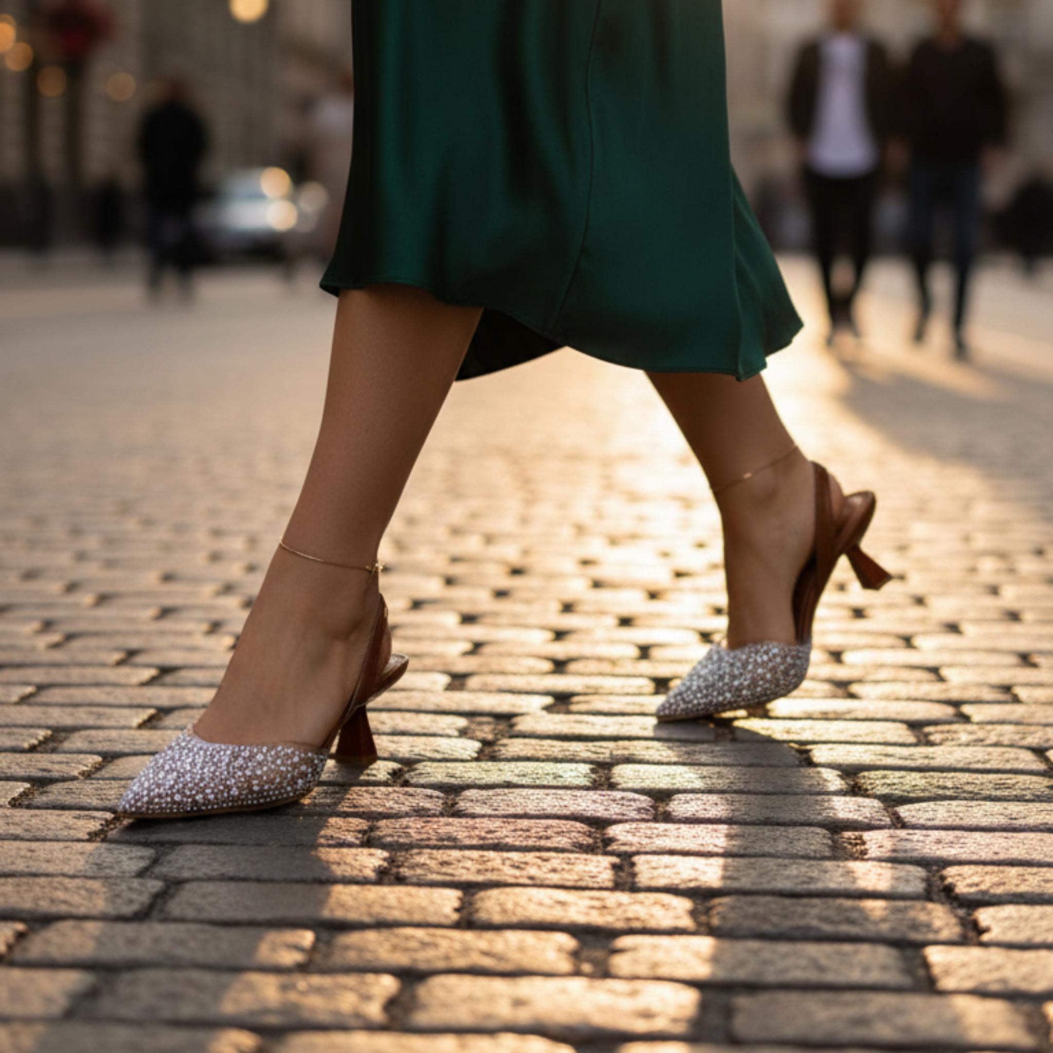 Crystal Élégance – Escarpins camel