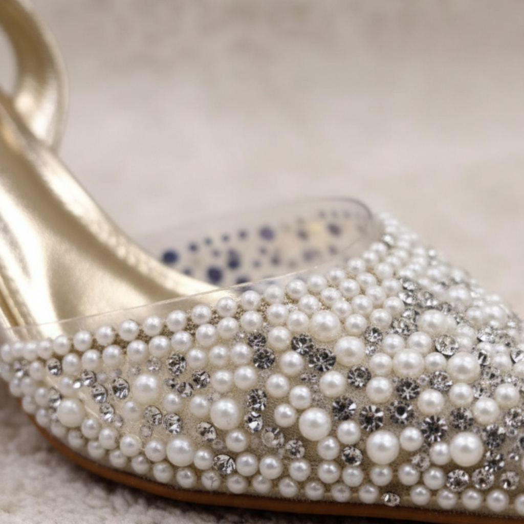 Crystal Élégance – Escarpins gold