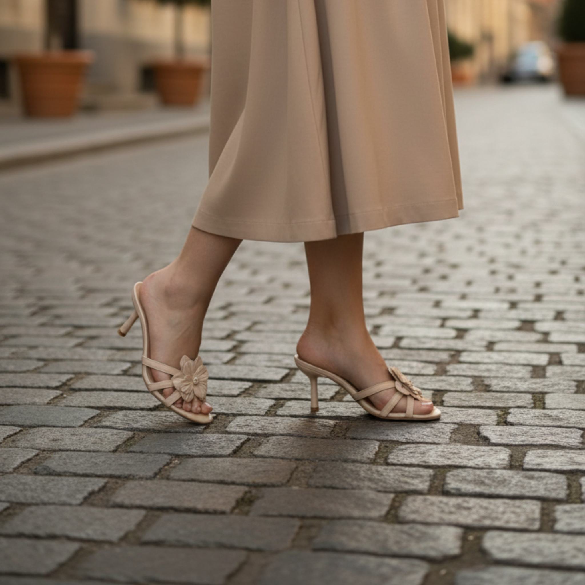 Soft Glam – Mules abricot