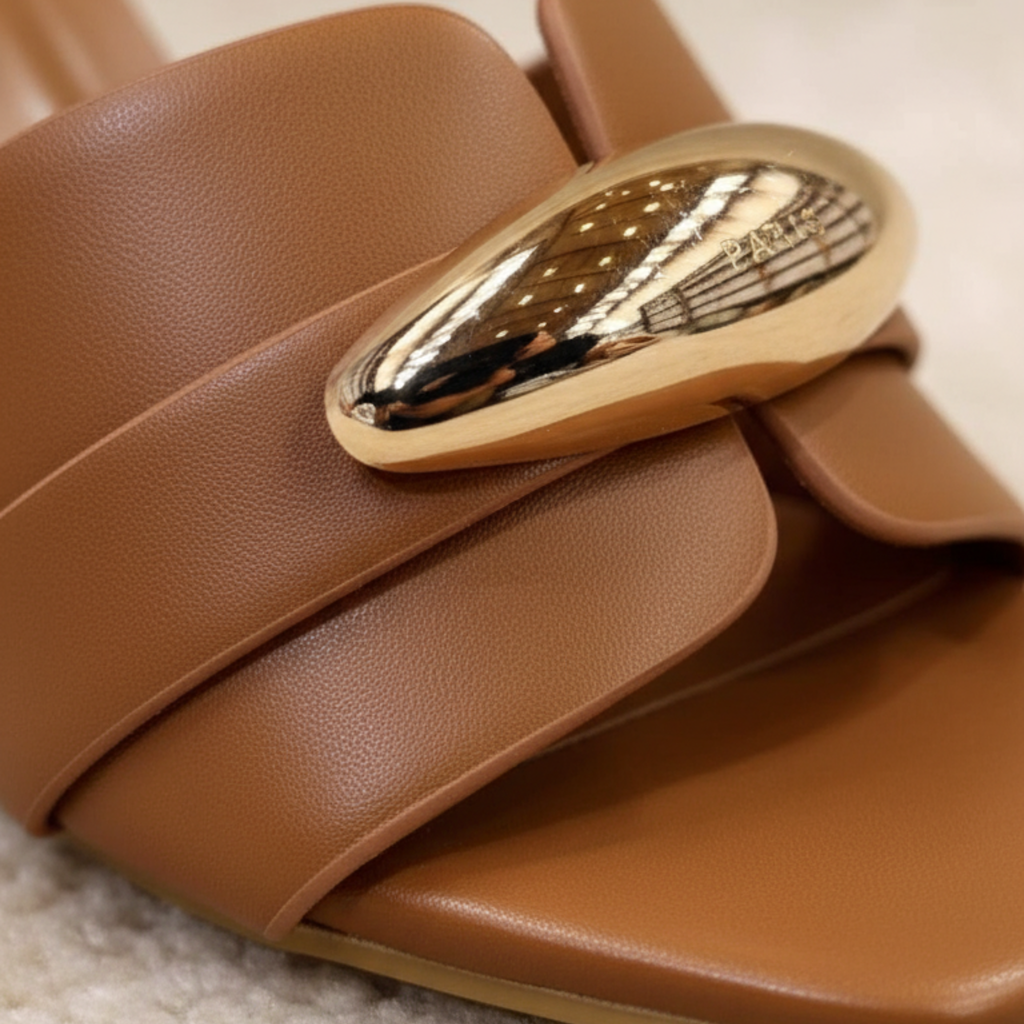 Camel Prestige Mules talon carré
