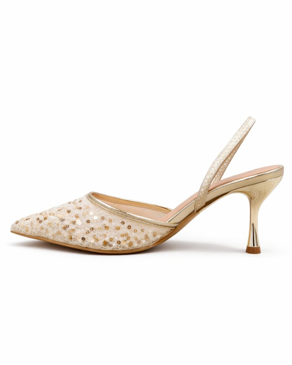 Satin Lumière – Escarpins gold