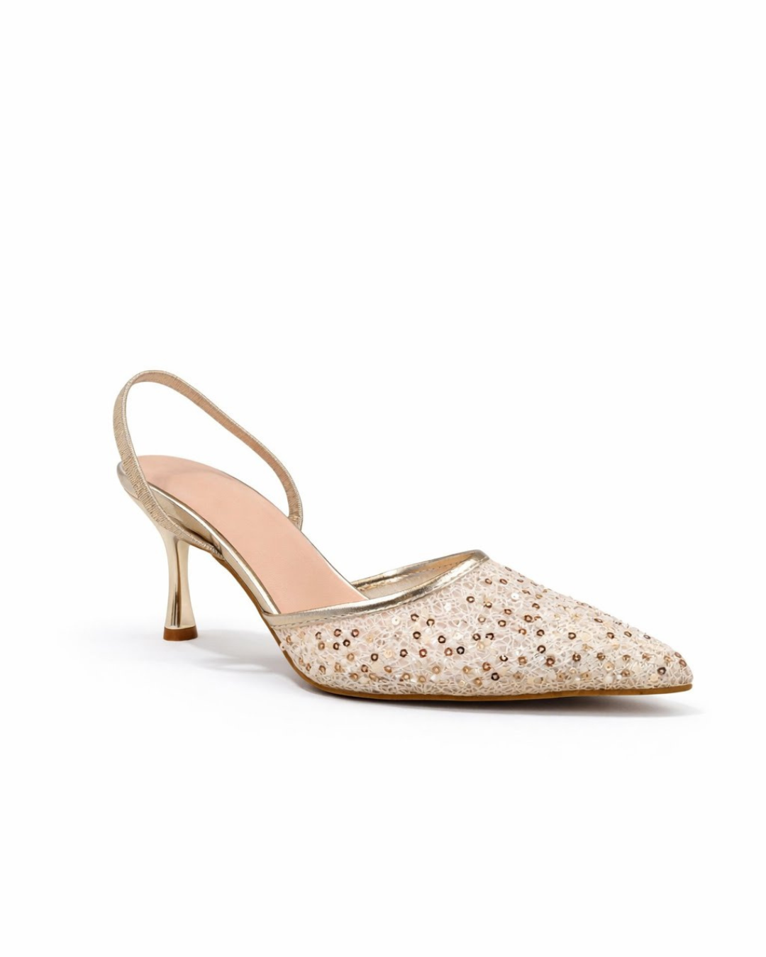 Satin Lumière – Escarpins gold