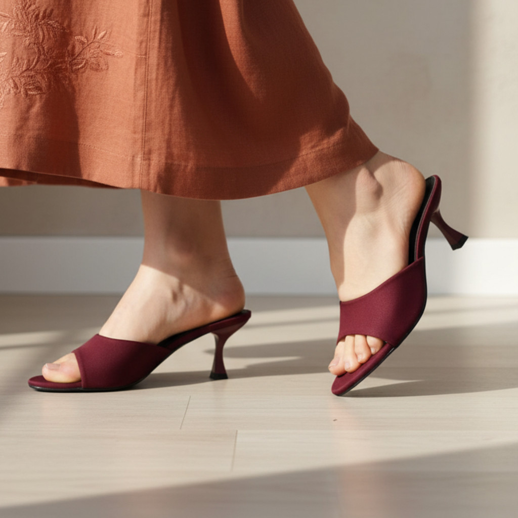 Velours Bordeaux – Escarpins chic