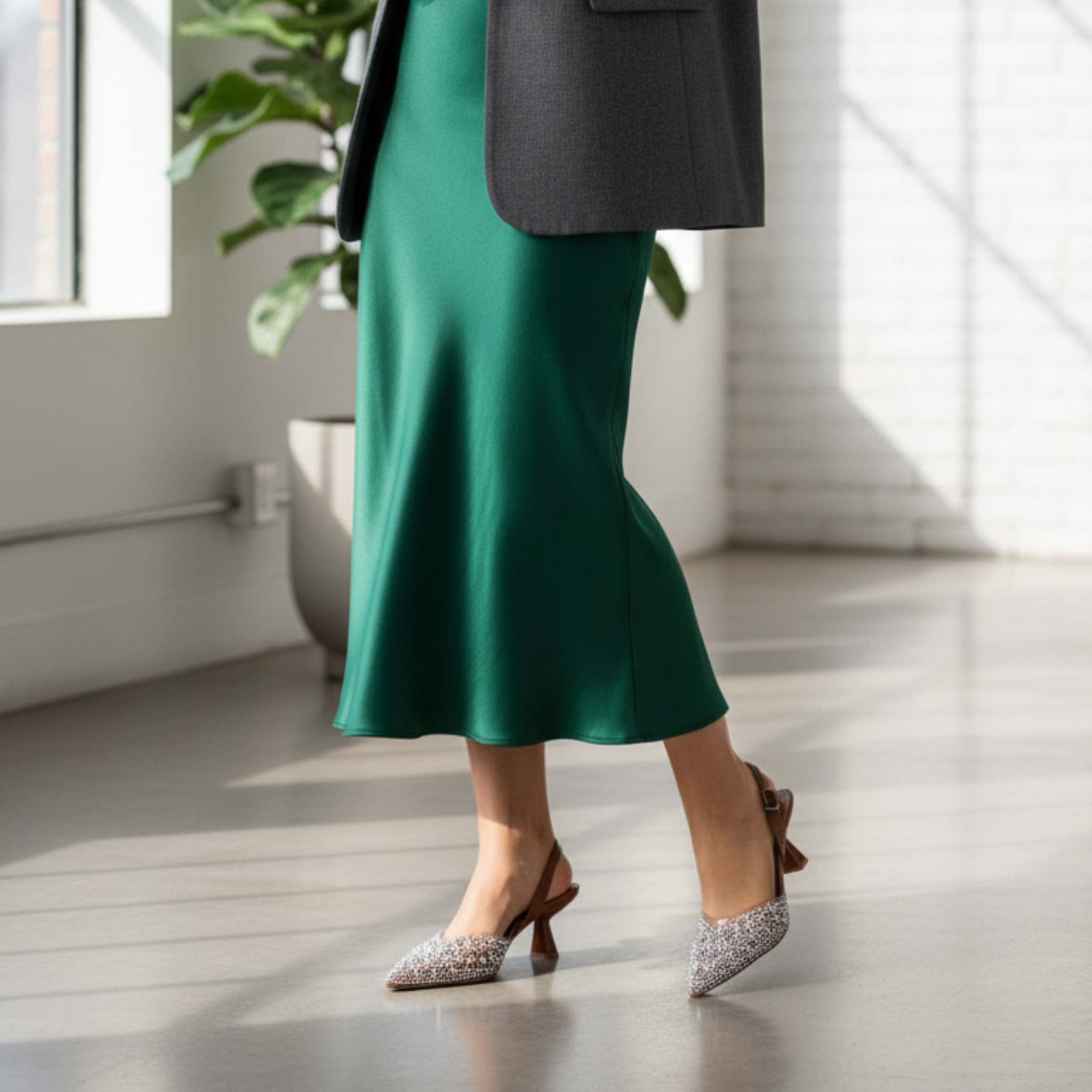 Crystal Élégance – Escarpins camel