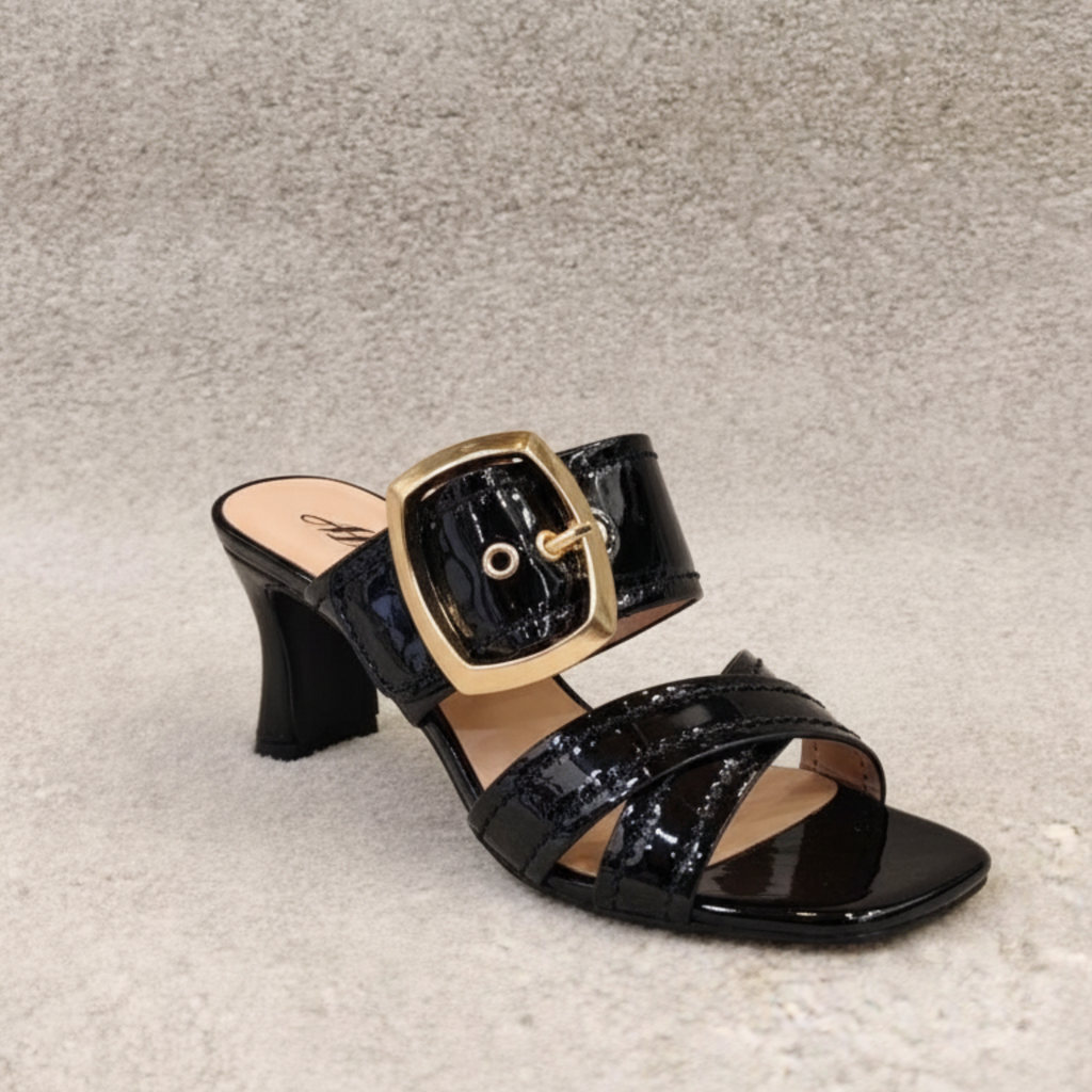 Élégance Boucle – Mules noir