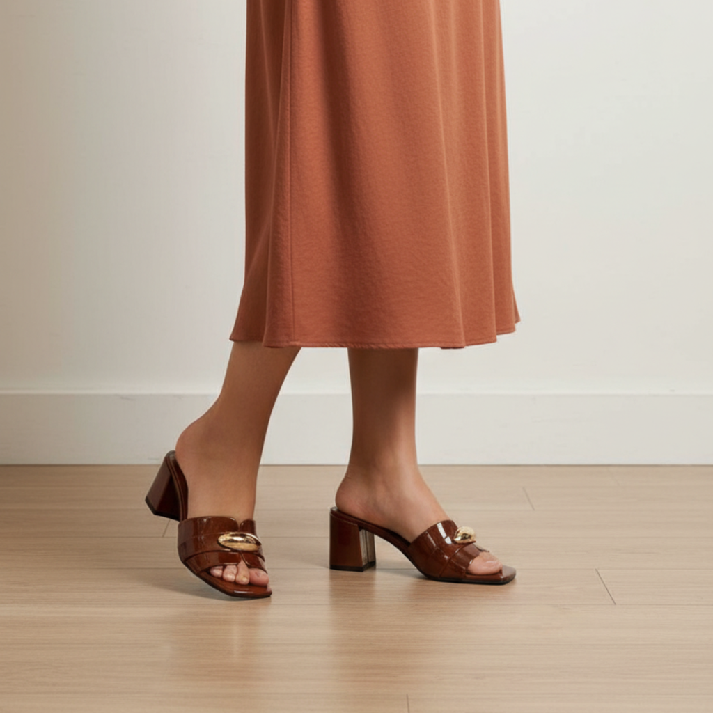 Golden Chic – Mules marron