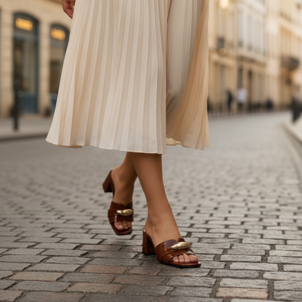 Golden Chic – Mules marron