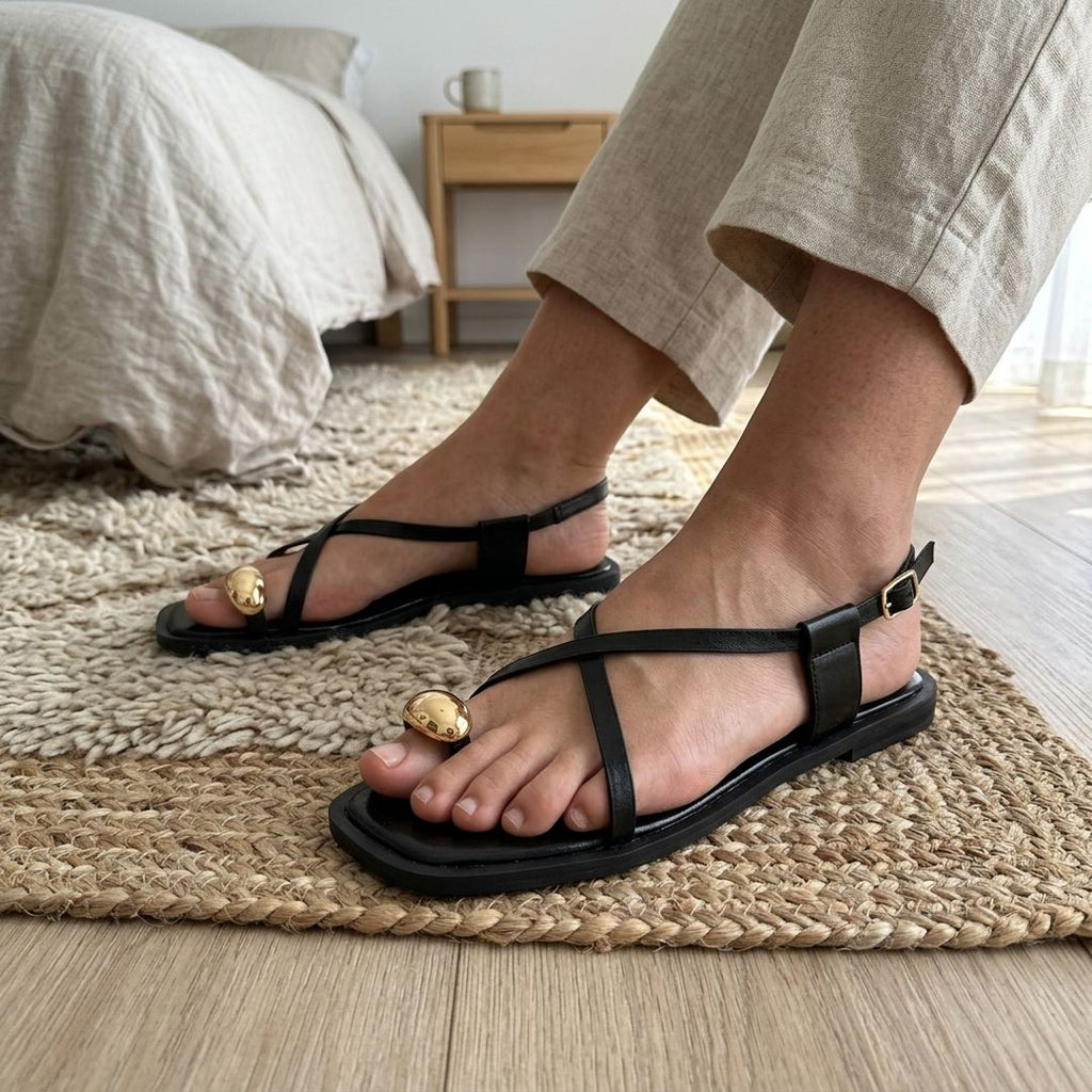 Sandale Lina Dorée noir