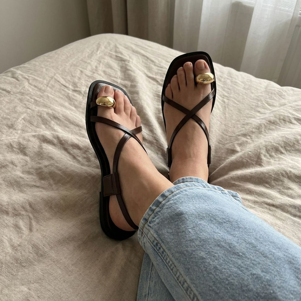 Sandale Lina Dorée marron